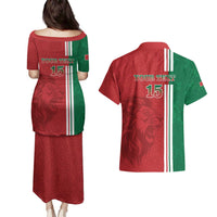 Custom Morocco Football Couples Matching Puletasi and Hawaiian Shirt Go Atlas Lions - Wonder Print Shop