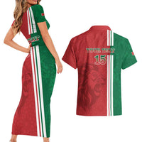 Custom Morocco Football Couples Matching Short Sleeve Bodycon Dress and Hawaiian Shirt Go Atlas Lions - Wonder Print Shop