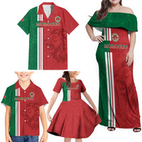 Custom Morocco Football Family Matching Off Shoulder Maxi Dress and Hawaiian Shirt Go Atlas Lions - Wonder Print Shop