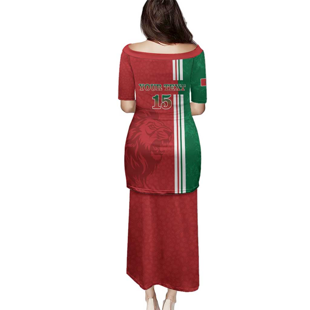 Custom Morocco Football Family Matching Puletasi and Hawaiian Shirt Go Atlas Lions - Wonder Print Shop