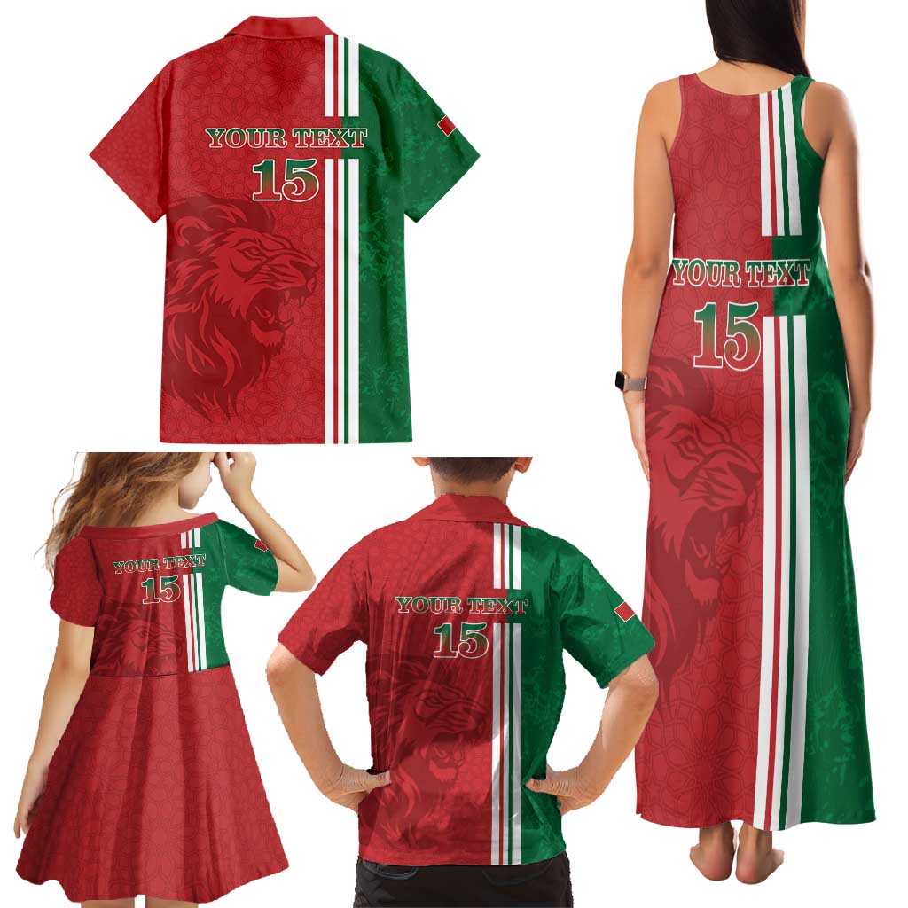 Custom Morocco Football Family Matching Tank Maxi Dress and Hawaiian Shirt Go Atlas Lions - Wonder Print Shop