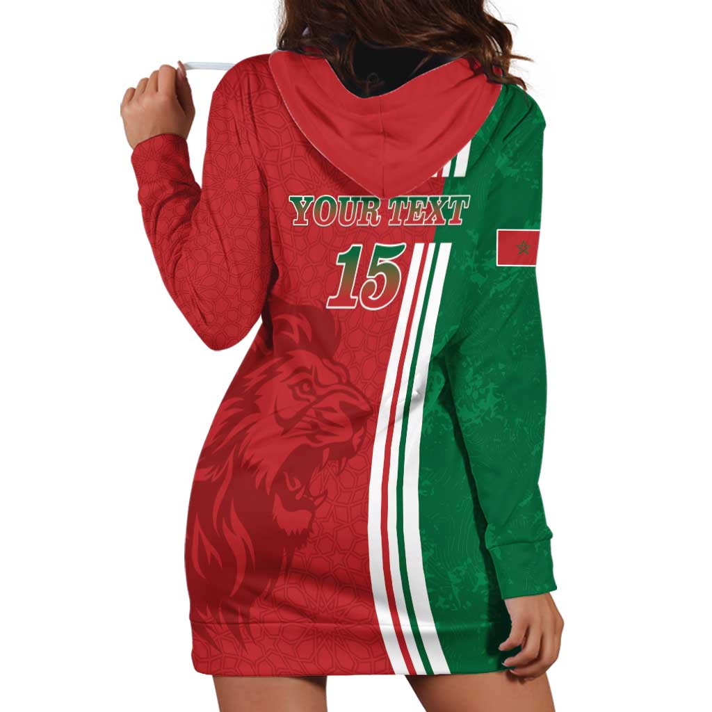 Custom Morocco Football Hoodie Dress Go Atlas Lions - Wonder Print Shop
