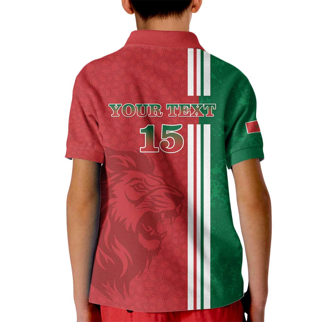 Custom Morocco Football Kid Polo Shirt Go Atlas Lions - Wonder Print Shop