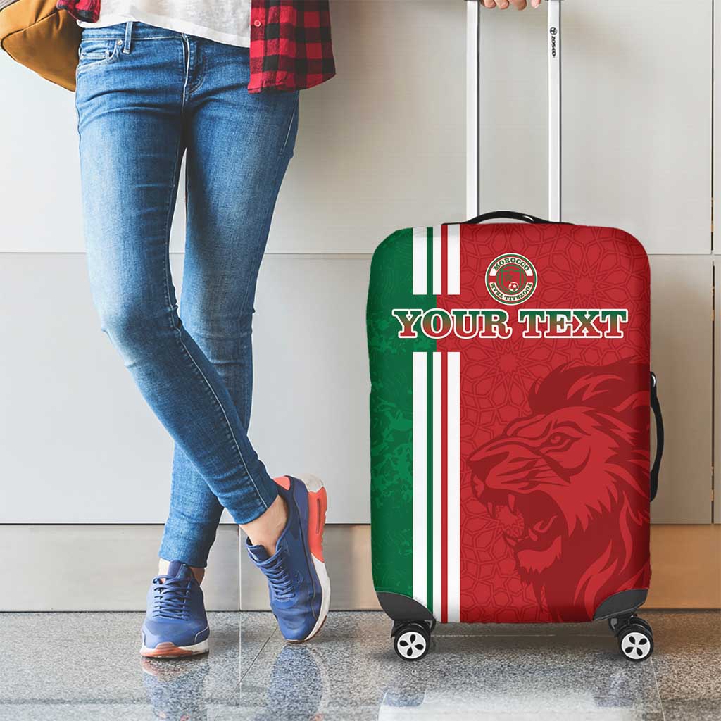 Custom Morocco Football Luggage Cover Go Atlas Lions - Wonder Print Shop