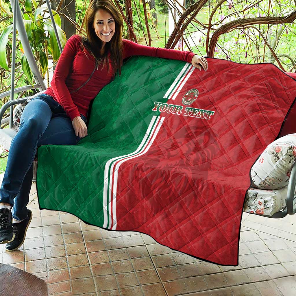 Custom Morocco Football Quilt Go Atlas Lions - Wonder Print Shop