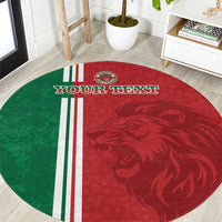 Custom Morocco Football Round Carpet Go Atlas Lions