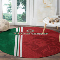 Custom Morocco Football Round Carpet Go Atlas Lions