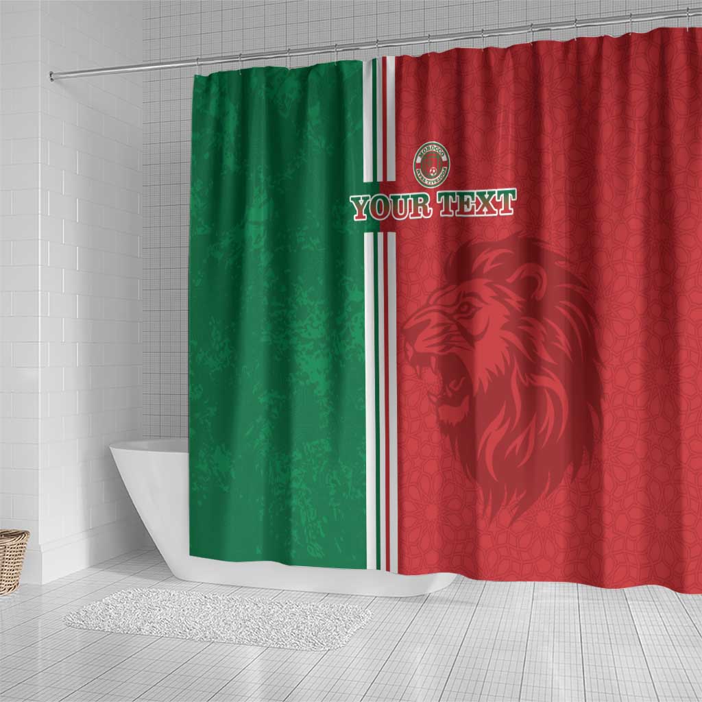 Custom Morocco Football Shower Curtain Go Atlas Lions