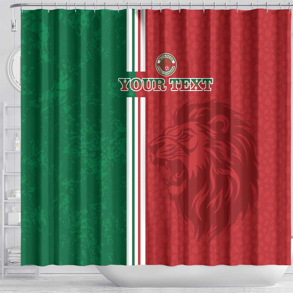 Custom Morocco Football Shower Curtain Go Atlas Lions