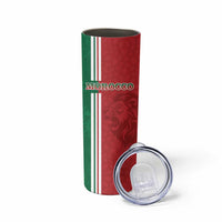 Custom Morocco Football Skinny Tumbler Go Atlas Lions - Wonder Print Shop
