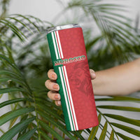 Custom Morocco Football Skinny Tumbler Go Atlas Lions - Wonder Print Shop