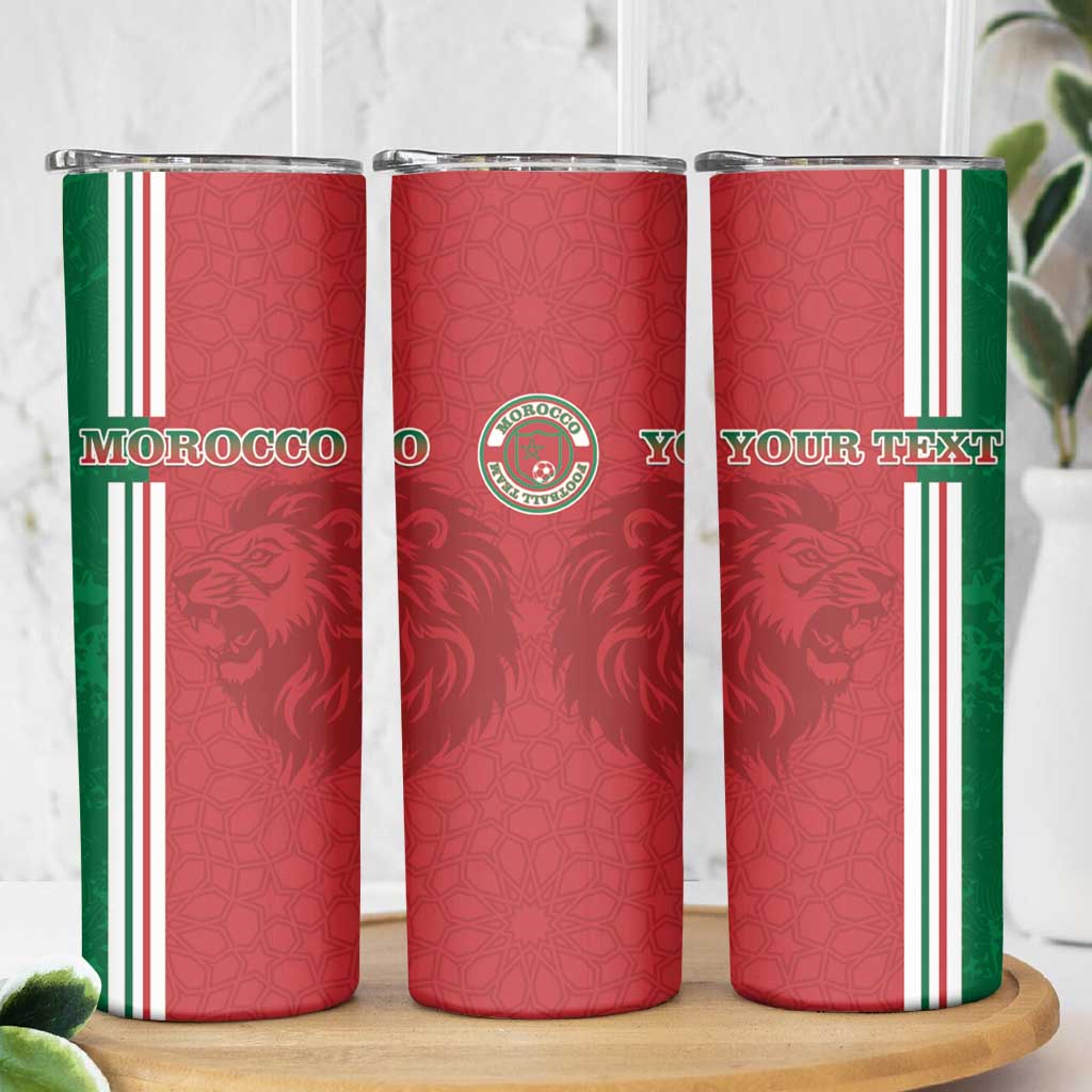 Custom Morocco Football Skinny Tumbler Go Atlas Lions - Wonder Print Shop