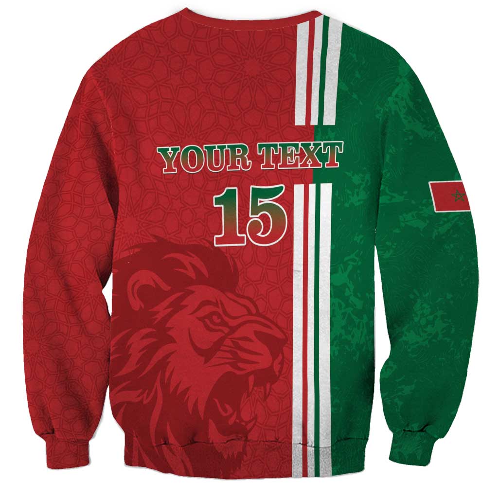 Custom Morocco Football Sweatshirt Go Atlas Lions - Wonder Print Shop