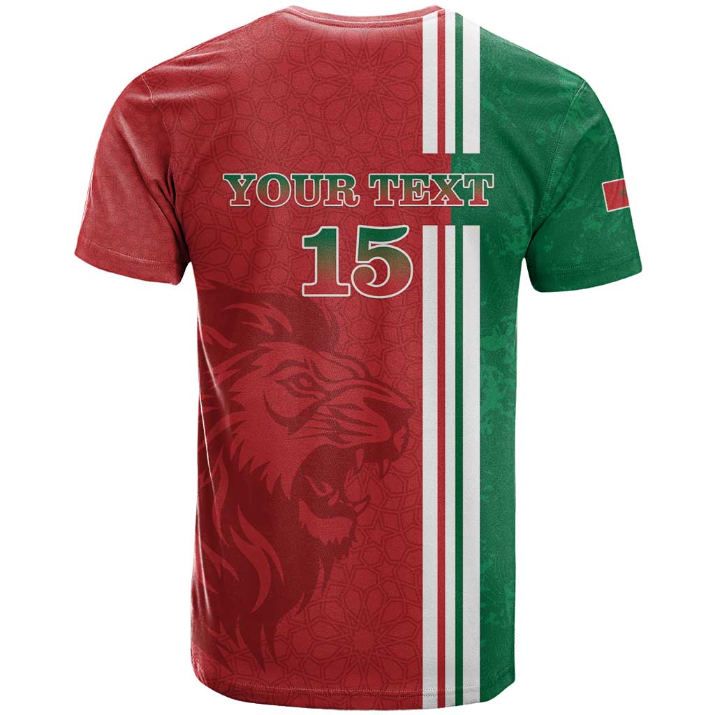 Custom Morocco Football T Shirt Go Atlas Lions - Wonder Print Shop