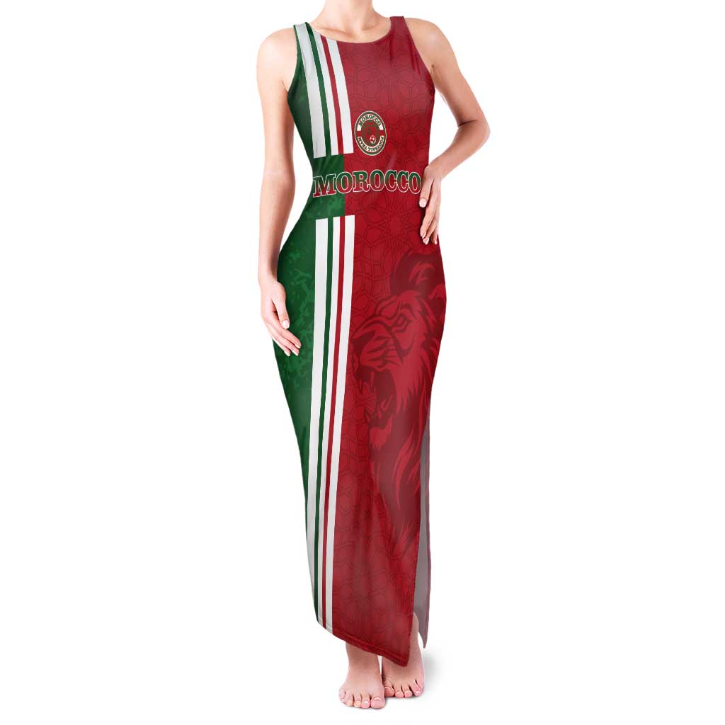 Custom Morocco Football Tank Maxi Dress Go Atlas Lions - Wonder Print Shop