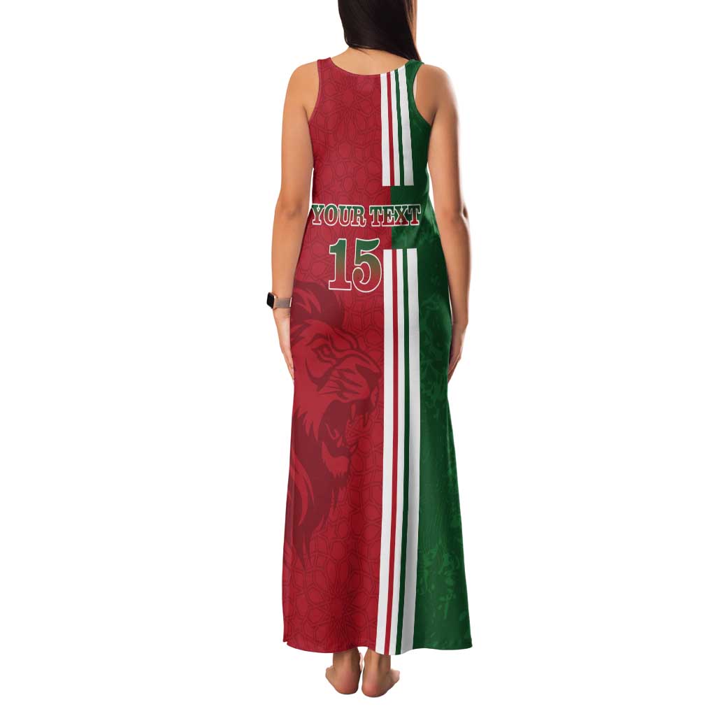 Custom Morocco Football Tank Maxi Dress Go Atlas Lions - Wonder Print Shop