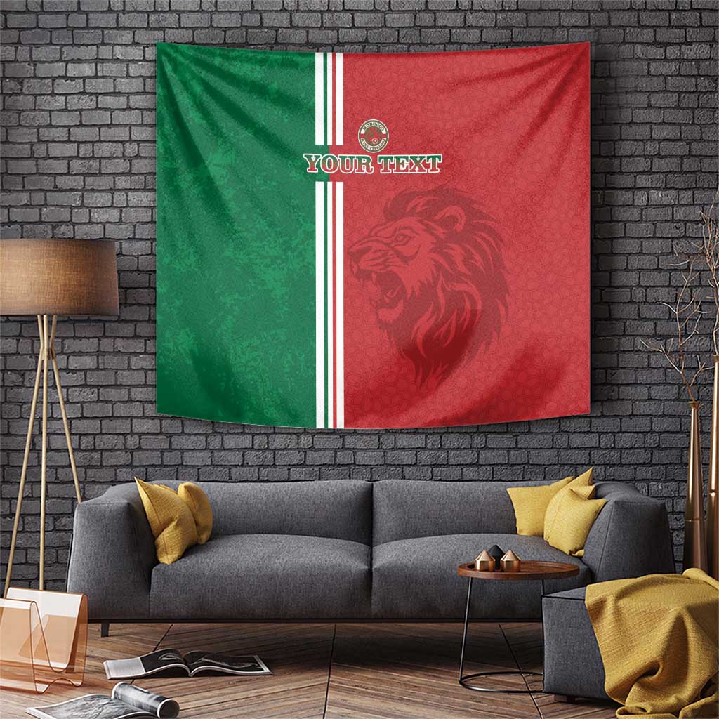 Custom Morocco Football Tapestry Go Atlas Lions - Wonder Print Shop