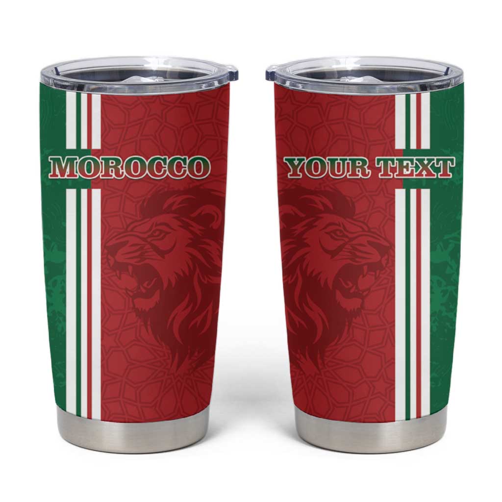 Custom Morocco Football Tumbler Cup Go Atlas Lions - Wonder Print Shop