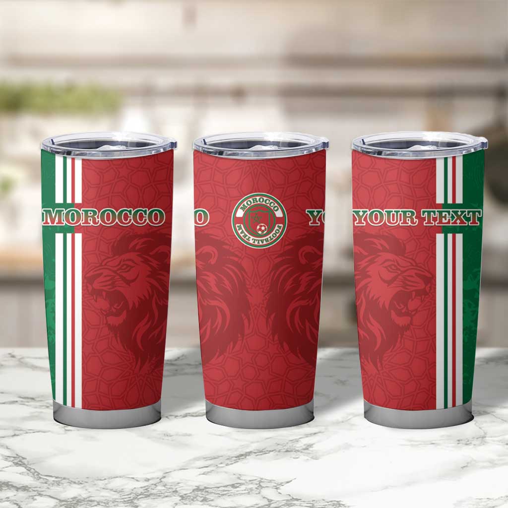 Custom Morocco Football Tumbler Cup Go Atlas Lions - Wonder Print Shop