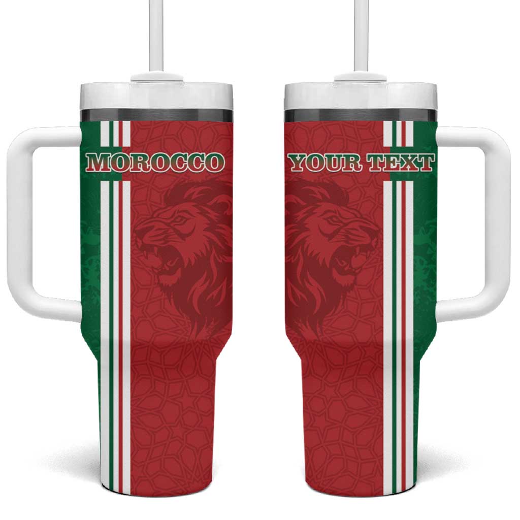Custom Morocco Football Tumbler With Handle Go Atlas Lions - Wonder Print Shop