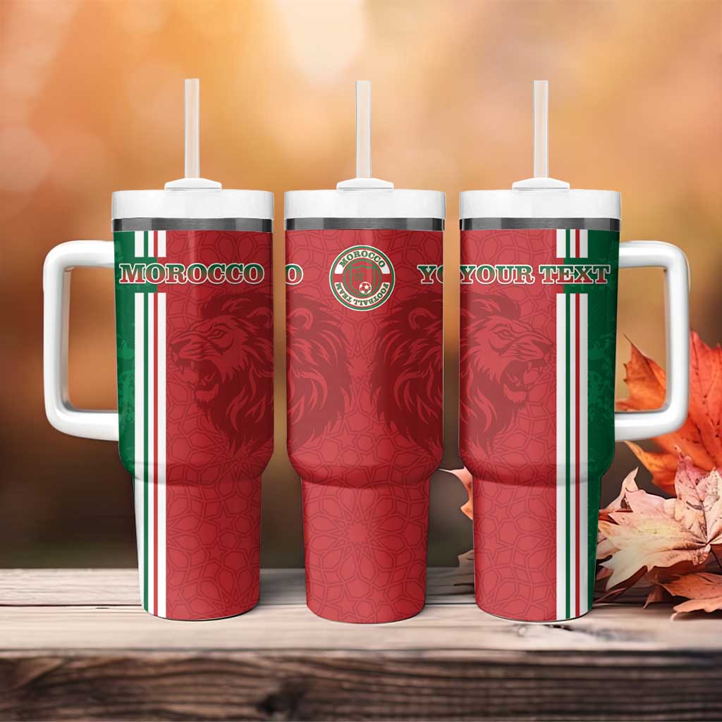 Custom Morocco Football Tumbler With Handle Go Atlas Lions - Wonder Print Shop