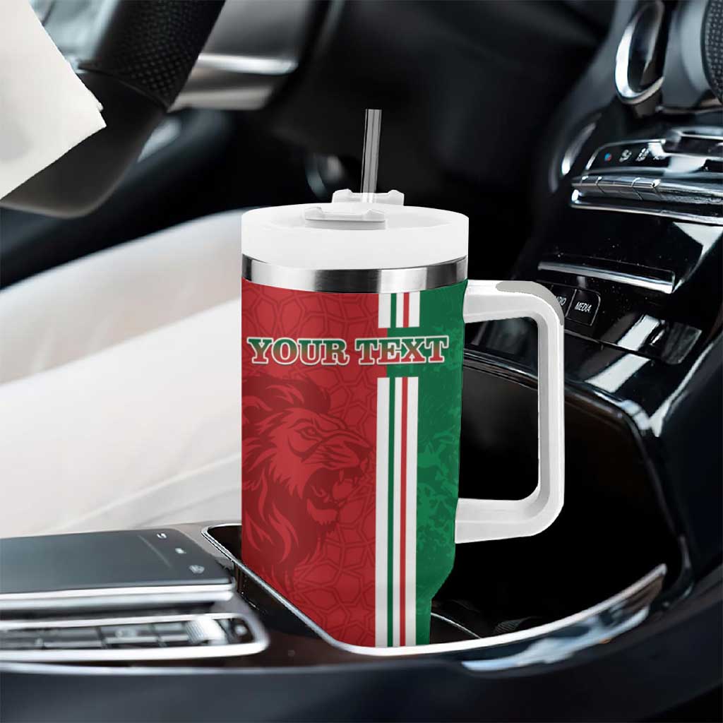 Custom Morocco Football Tumbler With Handle Go Atlas Lions - Wonder Print Shop