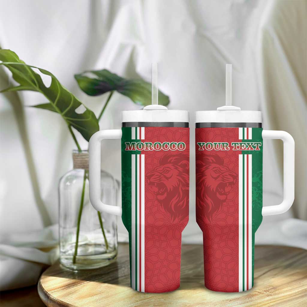 Custom Morocco Football Tumbler With Handle Go Atlas Lions - Wonder Print Shop