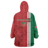 Custom Morocco Football Wearable Blanket Hoodie Go Atlas Lions - Wonder Print Shop