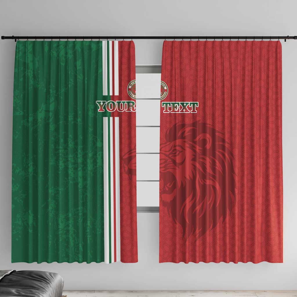 Custom Morocco Football Window Curtain Go Atlas Lions - Wonder Print Shop