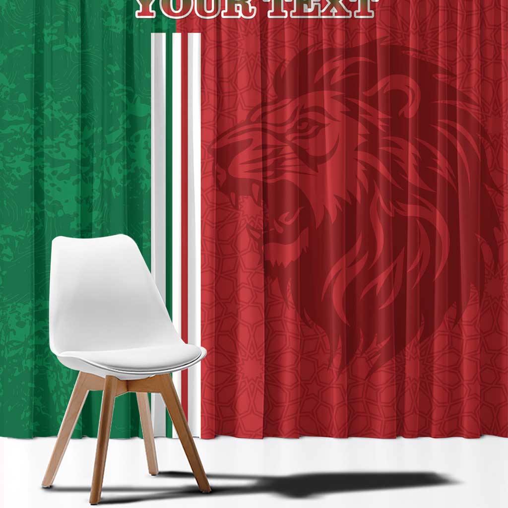 Custom Morocco Football Window Curtain Go Atlas Lions - Wonder Print Shop