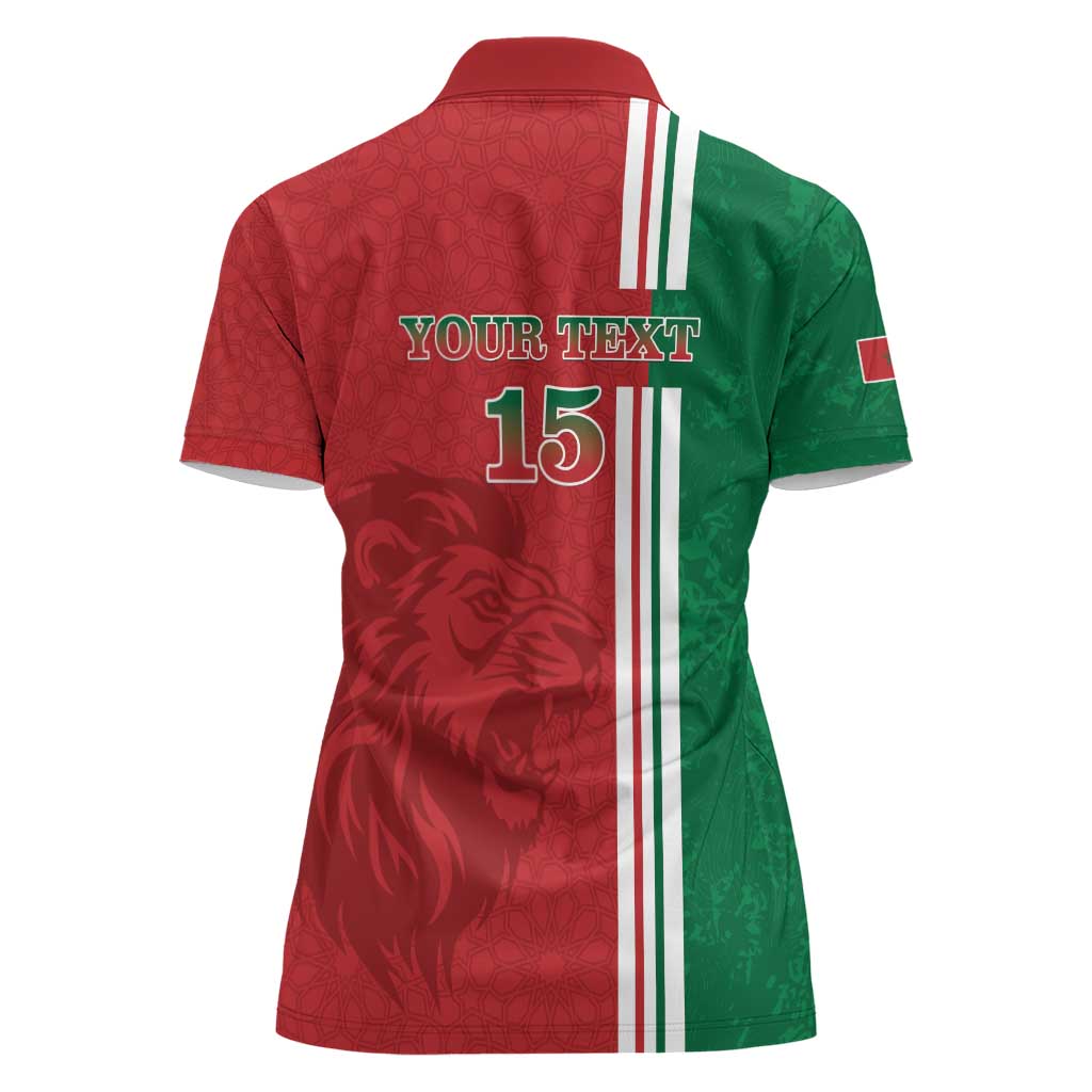 Custom Morocco Football Women Polo Shirt Go Atlas Lions - Wonder Print Shop