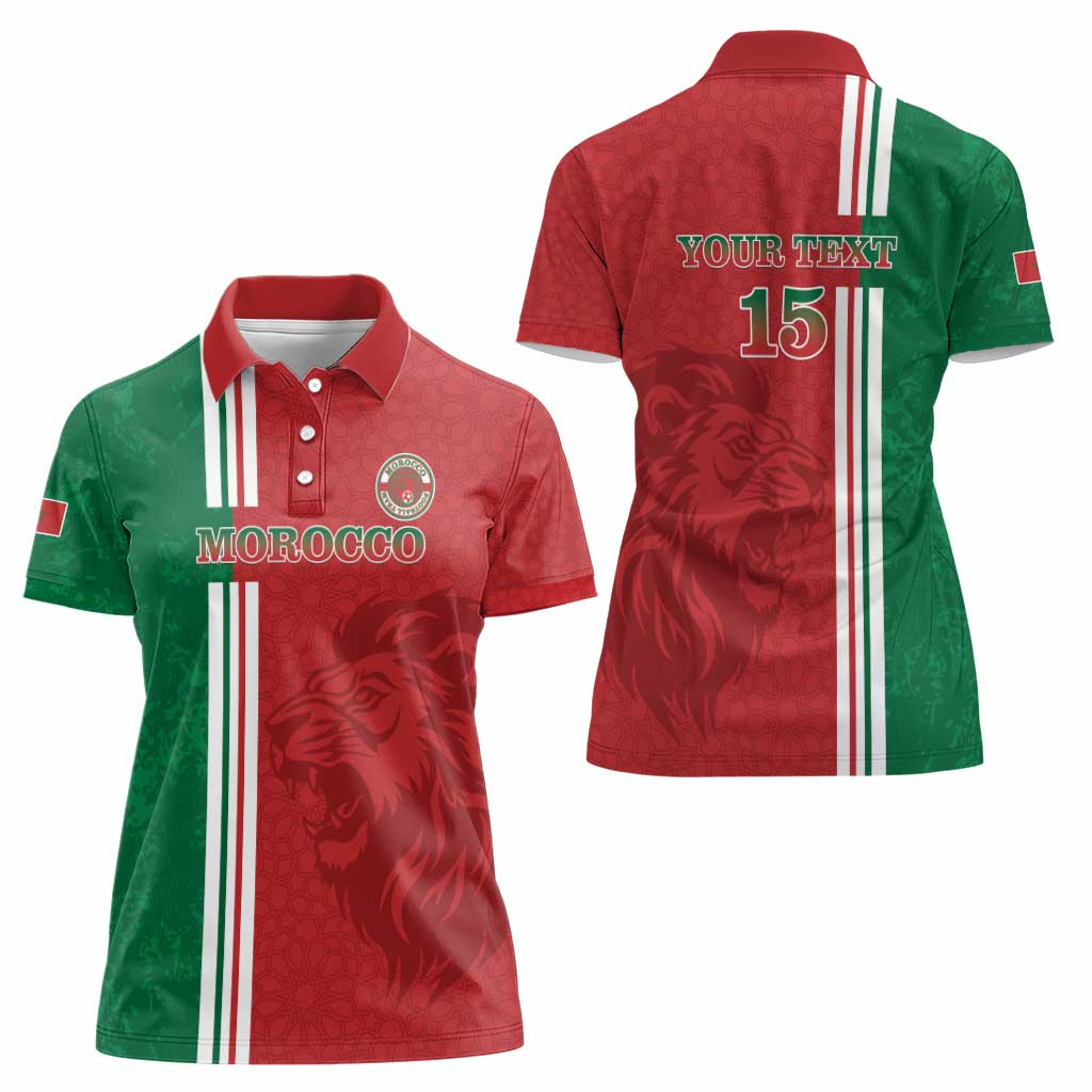 Custom Morocco Football Women Polo Shirt Go Atlas Lions - Wonder Print Shop