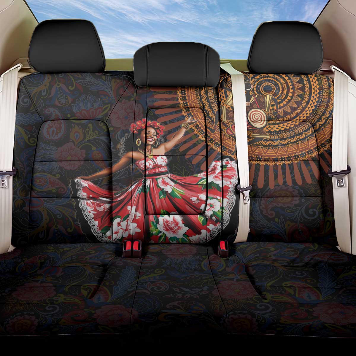 Sega Traditional Dance Back Car Seat Cover Paisley Mix African Pattern