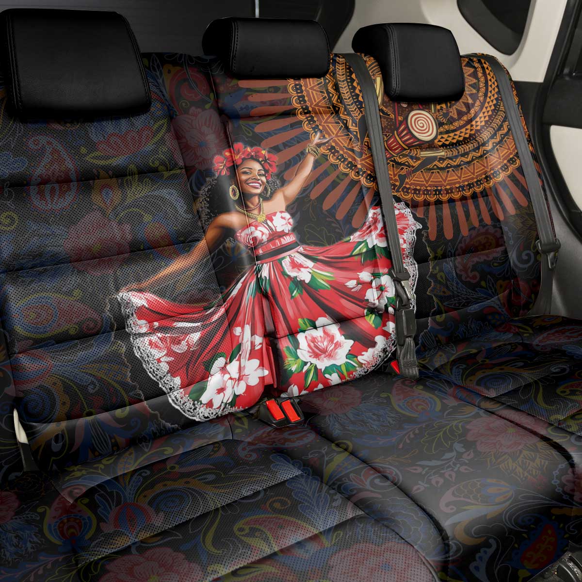 Sega Traditional Dance Back Car Seat Cover Paisley Mix African Pattern