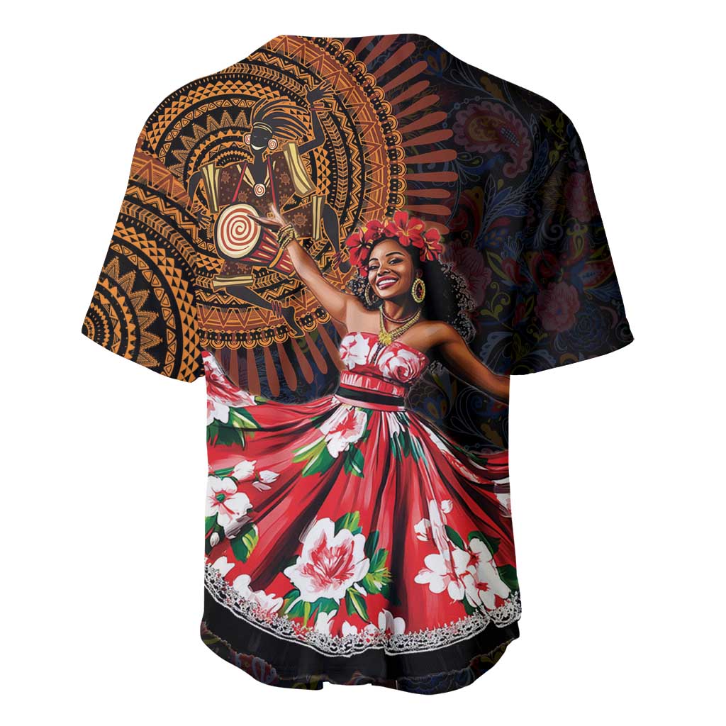 Sega Traditional Dance Baseball Jersey Paisley Mix African Pattern