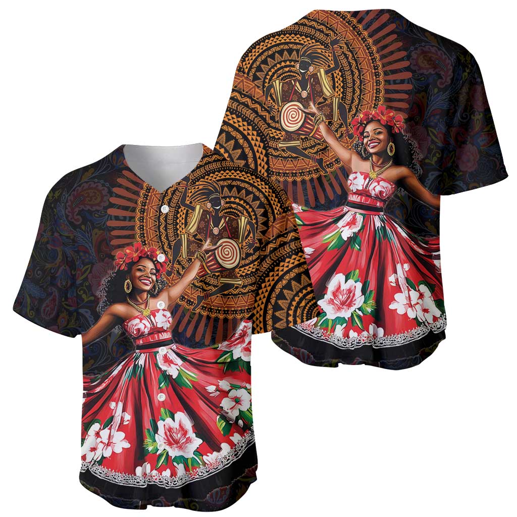 Sega Traditional Dance Baseball Jersey Paisley Mix African Pattern