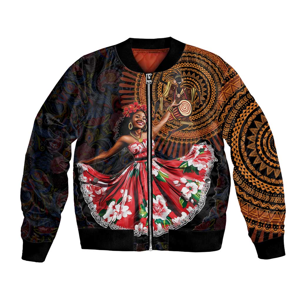 Sega Traditional Dance Bomber Jacket Paisley Mix African Pattern