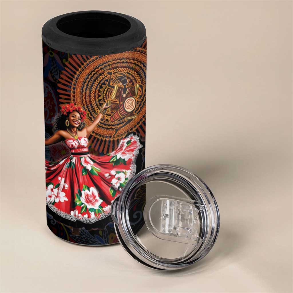 Sega Traditional Dance 4 in 1 Can Cooler Tumbler Paisley Mix African Pattern