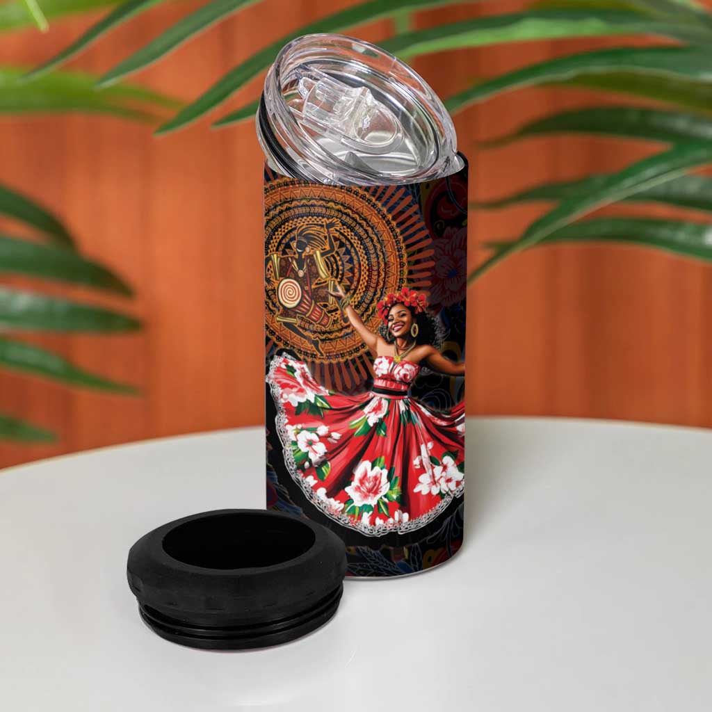 Sega Traditional Dance 4 in 1 Can Cooler Tumbler Paisley Mix African Pattern