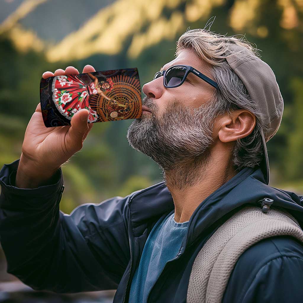 Sega Traditional Dance 4 in 1 Can Cooler Tumbler Paisley Mix African Pattern