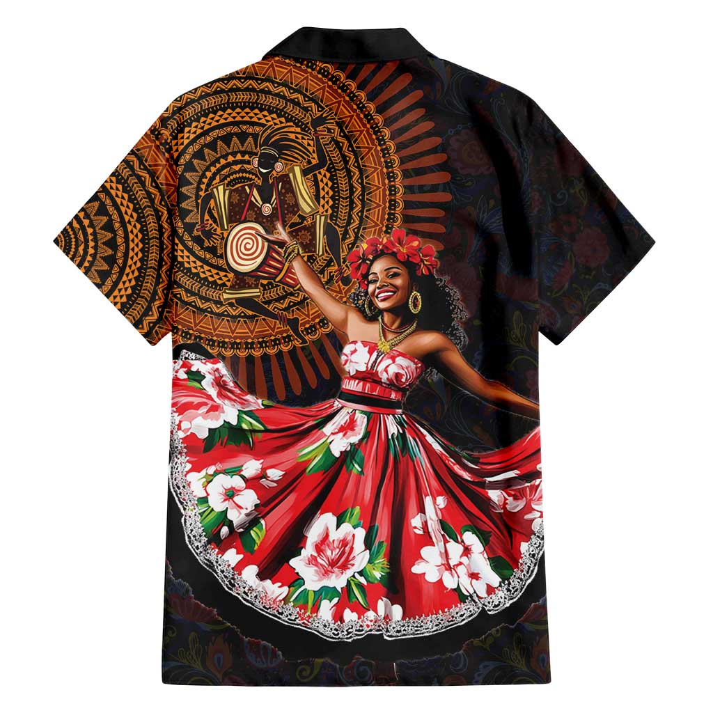 Sega Traditional Dance Family Matching Long Sleeve Bodycon Dress and Hawaiian Shirt Paisley Mix African Pattern