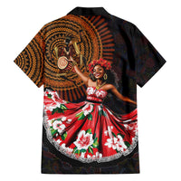 Sega Traditional Dance Family Matching Off The Shoulder Long Sleeve Dress and Hawaiian Shirt Paisley Mix African Pattern