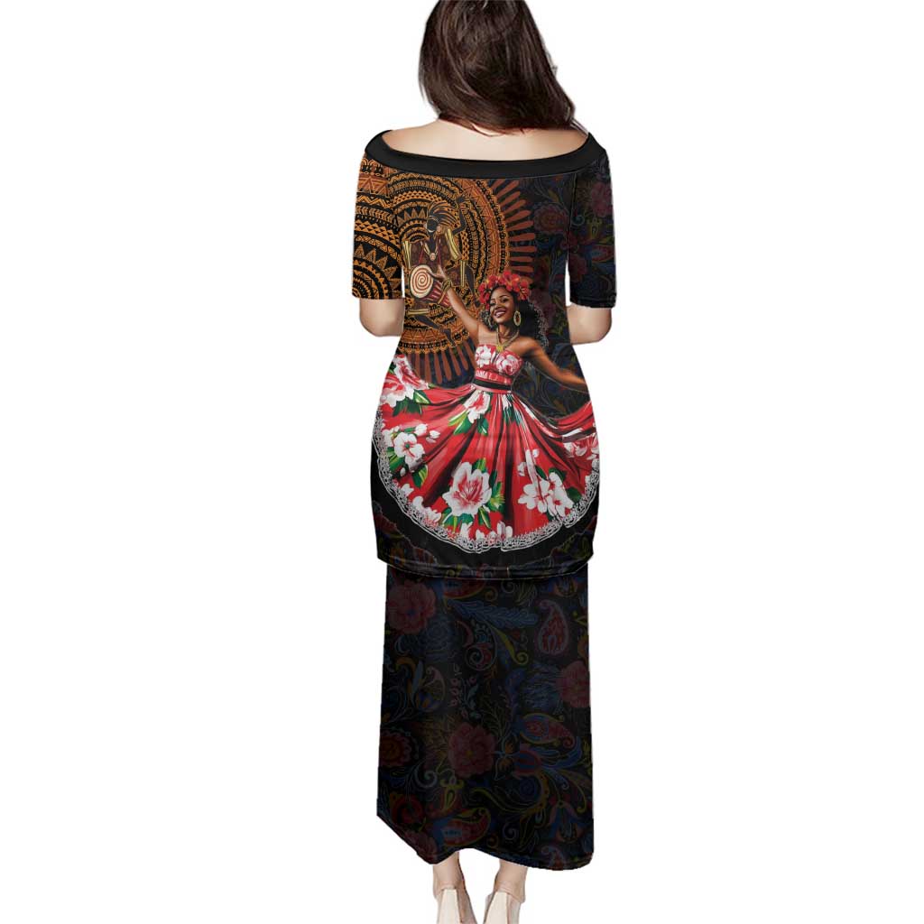 Sega Traditional Dance Family Matching Puletasi and Hawaiian Shirt Paisley Mix African Pattern