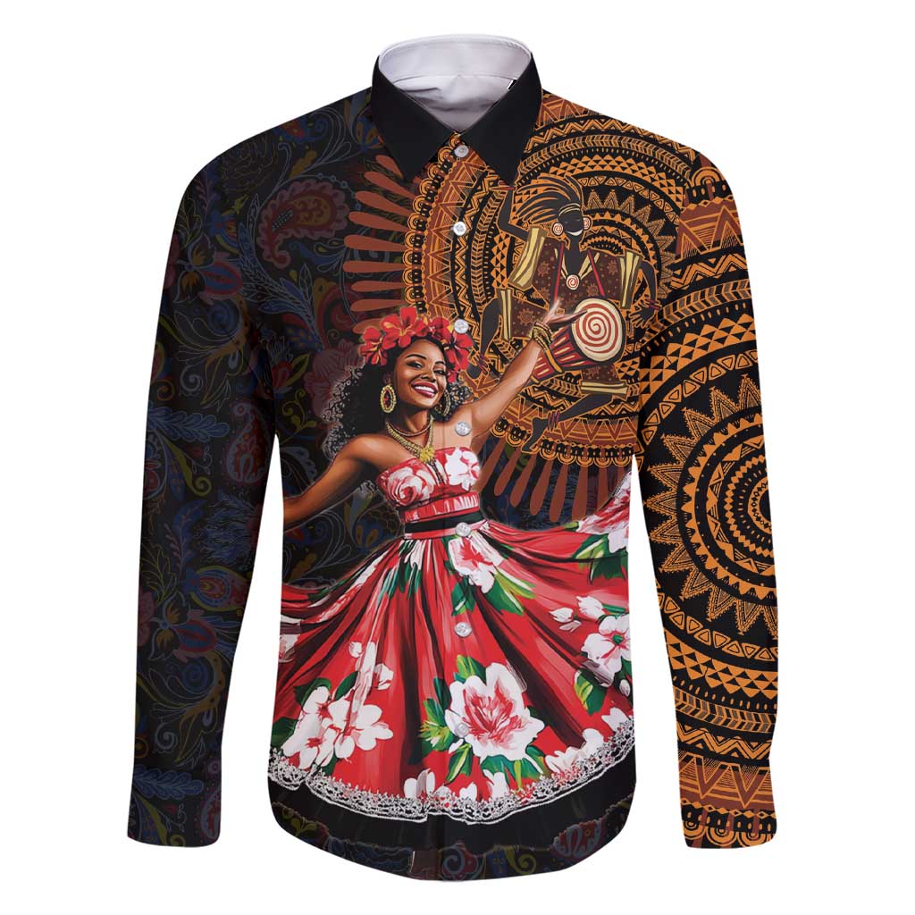 Sega Traditional Dance Family Matching Short Sleeve Bodycon Dress and Hawaiian Shirt Paisley Mix African Pattern
