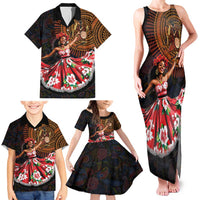 Sega Traditional Dance Family Matching Tank Maxi Dress and Hawaiian Shirt Paisley Mix African Pattern