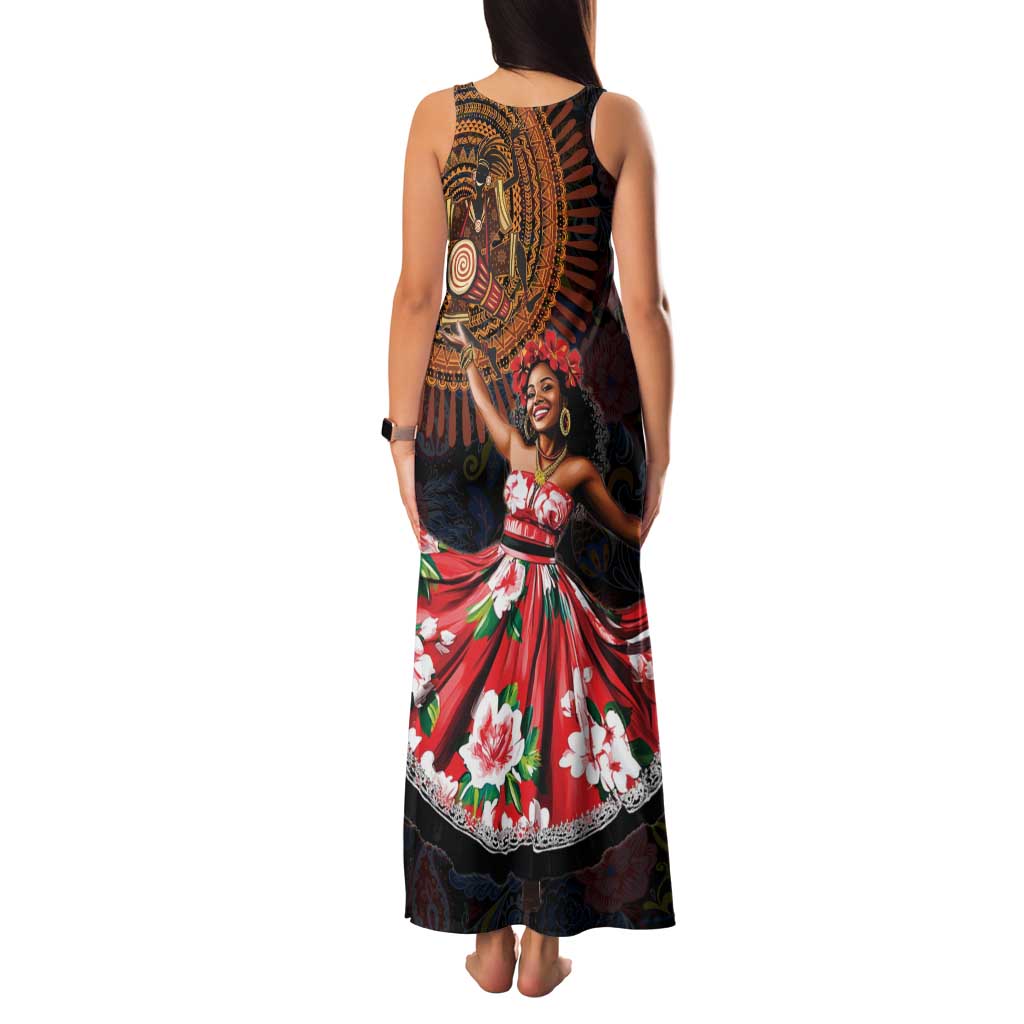 Sega Traditional Dance Family Matching Tank Maxi Dress and Hawaiian Shirt Paisley Mix African Pattern