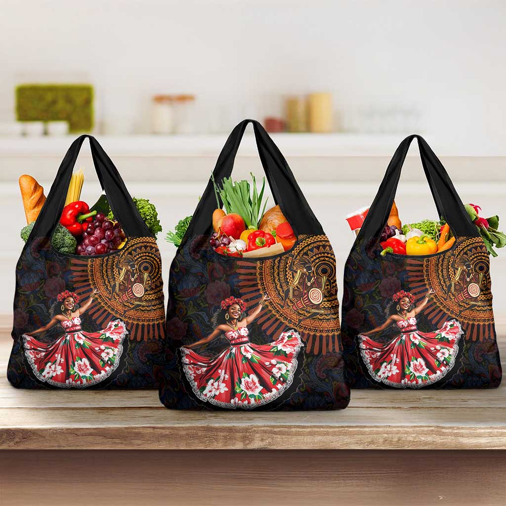 Sega Traditional Dance Grocery Bag Paisley Mix African Pattern