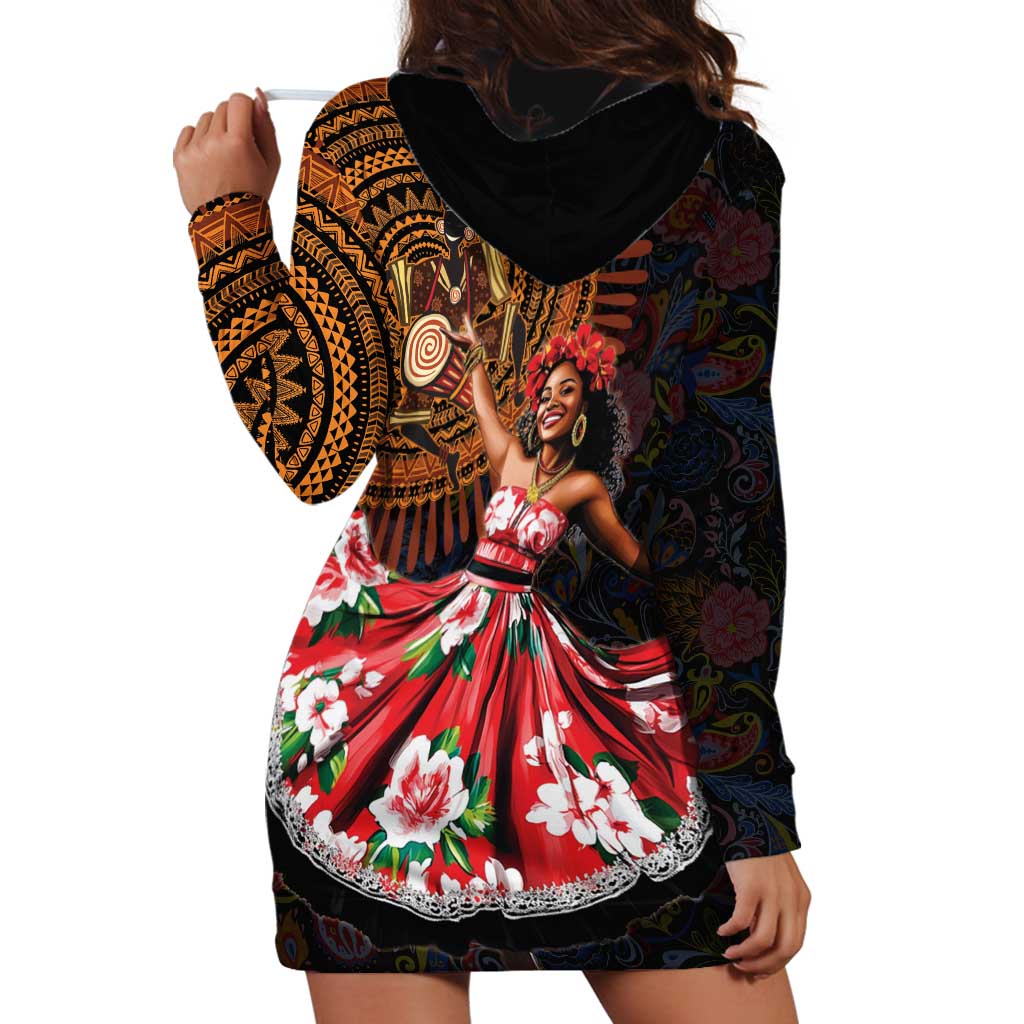 Sega Traditional Dance Hoodie Dress Paisley Mix African Pattern