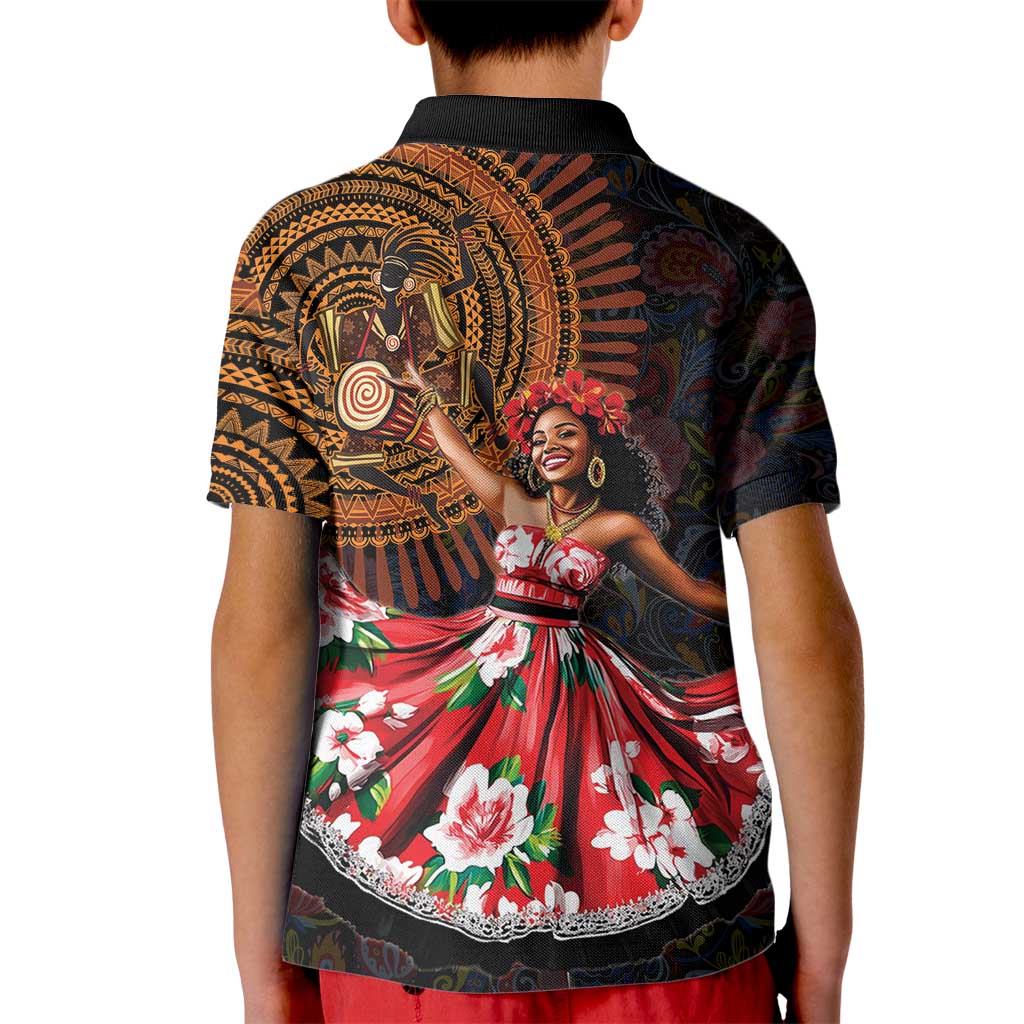 Sega Traditional Dance Kid Polo Shirt Paisley Mix African Pattern