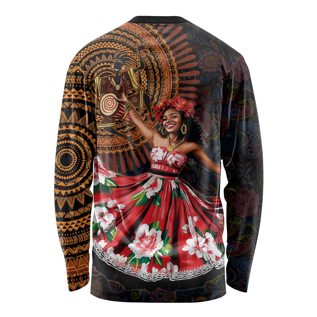 Sega Traditional Dance Long Sleeve Shirt Paisley Mix African Pattern